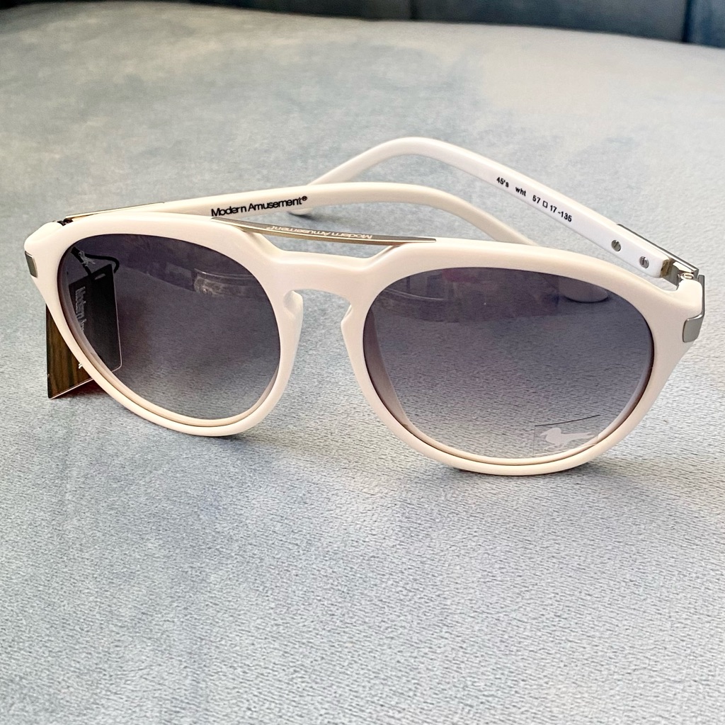 Brand New Modern Amusement 45s Oversize White Sunglasses